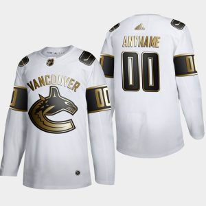 Vancouver Canucks Trikot Benutzerdefinierte #00 NHL Golden Edition Weiß Authentic